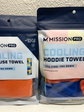 Mission world cup 2026 Cooling Hoodie Towel - Blue & Orange